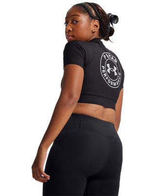 UA x P-Star Performance HeatGear® Women's Crop Mock Short Sleeve - Image 2